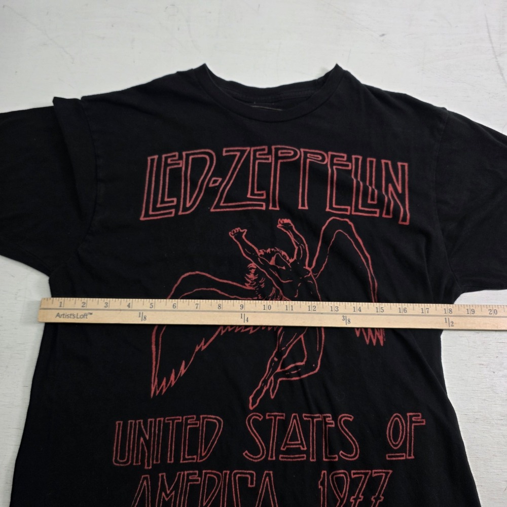 Led Zeppelin Classic Rock T-Shirt Black Concert Mens Sz L Swan Angel Band Tee - Picture 5 of 6